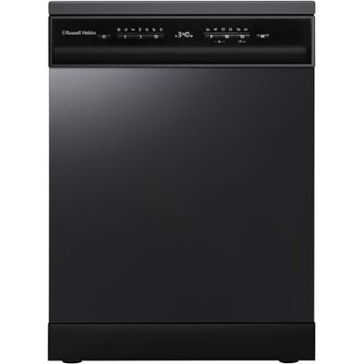 Russell Hobbs Freestanding Dishwasher, Class C, 14 Place Settings, 8 Wash Programs, 24-Hour Delay Start, Auto Door Open, Height Adjustable Basket and Flexible Cutlery Tray in Black, RH60DW10C1B Russell Hobbs Freestanding Dishwasher, Class C, 14 Place Settings, 8 Wash Programs, 24-Hour Delay Start, Auto Door Open, Height Adjustable Basket and Flexible Cutlery Tray in Black, RH60DW10C1B