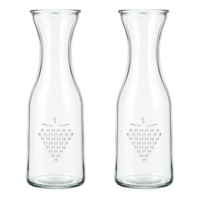 Unique 1L Water Carafe Set of 2 Classic Glass Pitcher Jug Juice Bottle, 34oz Juice Pitcher Glass Carafe Jug for Water, Iced Tea, Juice, Lemonade, Wine and Cold Beverages Unique 1L Water Carafe Set of 2 Classic Glass Pitcher Jug Juice Bottle, 34oz Juice Pitcher Glass Carafe Jug for Water, Iced Tea, Juice, Lemonade, Wine and Cold Beverages