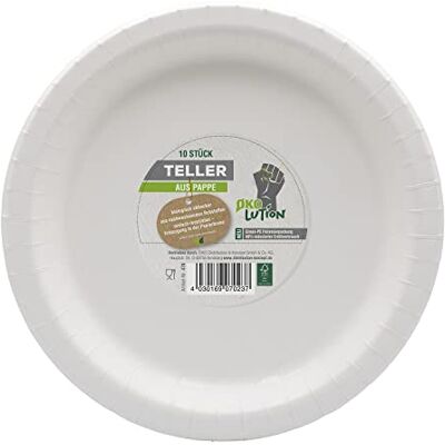 OKO LUTION Ökolution One-Handed BBQ Plates Pack of 10, 26 cm, Extra Large and Sturdy, with One Hand, Sustainable FSC Cardboard, Eco-Friendly Packaging OKO LUTION Ökolution One-Handed BBQ Plates Pack of 10, 26 cm, Extra Large and Sturdy, with One Hand, Sustainable FSC Cardboard, Eco-Friendly Packaging