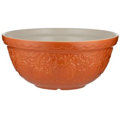 Mason Cash Harvest Pumpkin Mixing Bowl 4 Litre Embossed Earthenware Baking Bowl Size 12 Autumn Kitchen Prep Bowl for Dough, Cake Mix & Pastry Dishwasher Safe Mason Cash Harvest Pumpkin Mixing Bowl 4 Litre Embossed Earthenware Baking Bowl Size 12 Autumn Kitchen Prep Bowl for Dough, Cake Mix & Pastry Dishwasher Safe
