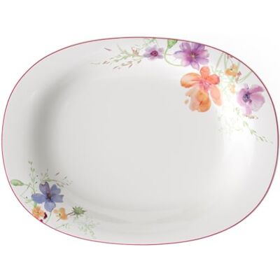 Villeroy & Boch Mariefleur Basic Serving Platter, 34 cm, Premium Porcelain, White/Multicoloured Villeroy & Boch Mariefleur Basic Serving Platter, 34 cm, Premium Porcelain, White/Multicoloured