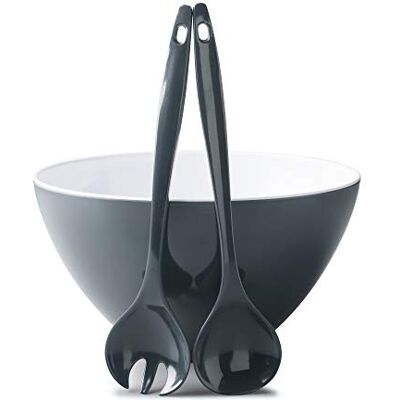 Zeal - Melamine Salad Bowl & Servers Set - Two-tone - Salad Bowl Set Zeal - Melamine Salad Bowl & Servers Set - Two-tone - Salad Bowl Set