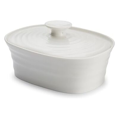 Portmeirion - CPW76824 - White - Covered Butter Dish Portmeirion - CPW76824 - White - Covered Butter Dish