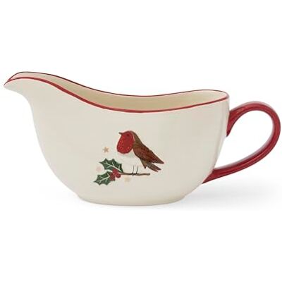 Cooksmart Christmas Robins Retreat Stoneware Gravy Boat Cooksmart Christmas Robins Retreat Stoneware Gravy Boat