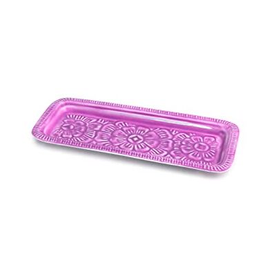 H&H Indian Summer Rectangular Metal Tray, 13 x 28 cm, Assorted Decors, Multi-Colour H&H Indian Summer Rectangular Metal Tray, 13 x 28 cm, Assorted Decors, Multi-Colour