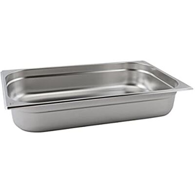 Genware NEV-GN11-65 Stainless Steel Gastronorm Pan, Size 1/1, 65 mm Deep Genware NEV-GN11-65 Stainless Steel Gastronorm Pan, Size 1/1, 65 mm Deep