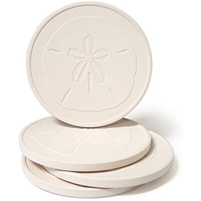 CoasterStone Absorbent Sand Dollar Drink Coasters 4.25" Width CoasterStone Absorbent Sand Dollar Drink Coasters 4.25" Width