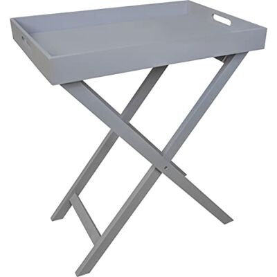 St Helens Home & Garden Folding Side Table with Removeable Tray For serving Drinks, Snacks, Food, Dinner (Grey) St Helens Home & Garden Folding Side Table with Removeable Tray For serving Drinks, Snacks, Food, Dinner (Grey)