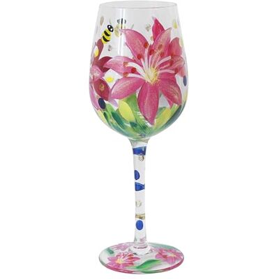 L & P Home & Gifts Lesser & Pavey Lynsey Johnstone Lilies Wine Glass Hand Printed and Ml Glass for Red & White Wine Stylish Gift for Women & Mums Elegant Drinking Glass for Home Bars, Parties, Dining L & P Home & Gifts Lesser & Pavey Lynsey Johnstone Lilies Wine Glass Hand Printed and Ml Glass for Red & White Wine Stylish Gift for Women & Mums Elegant Drinking Glass for Home Bars, Parties, Dining