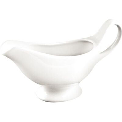 Olympia Whiteware Porcelain Gravy Boats 340ml (Pack of 6), White Olympia Whiteware Porcelain Gravy Boats 340ml (Pack of 6), White