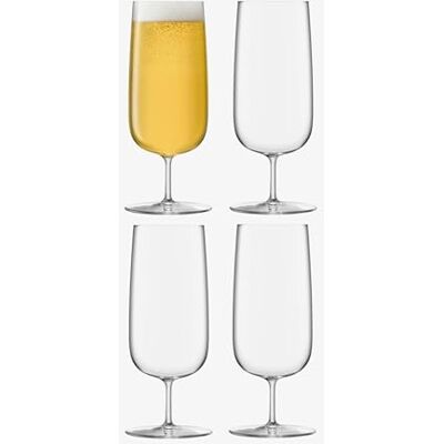 LSA International Borough Pilsner Glass 440 ml Clear Set of 4 Dishwasher Safe BG06 LSA International Borough Pilsner Glass 440 ml Clear Set of 4 Dishwasher Safe BG06