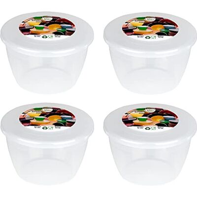 Just Pudding Basins 1/2 Pint Pudding Basin and Lid Pack of 4 Plastic Pudding Basins 280ml (0.5pt) Small-Medium Size Food Safe Steaming Bowls Clear Just Pudding Basins 1/2 Pint Pudding Basin and Lid Pack of 4 Plastic Pudding Basins 280ml (0.5pt) Small-Medium Size Food Safe Steaming Bowls Clear