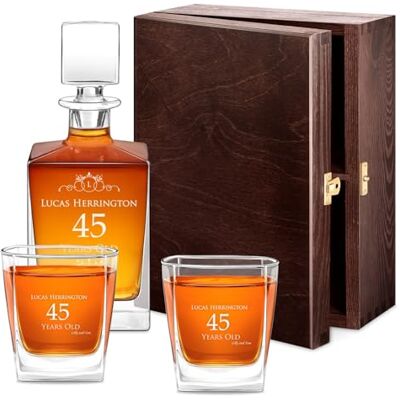 Maverton Customised Whiskey Set for Man, Stylish Carafe, Gentleman with 2/4/ 6 Glasses for him, Glass Bottle for Gentleman, Engraved Glassware for dad, Personalised Whisky Glasses for Birthday Maverton Customised Whiskey Set for Man, Stylish Carafe, Gentleman with 2/4/ 6 Glasses for him, Glass Bottle for Gentleman, Engraved Glassware for dad, Personalised Whisky Glasses for Birthday