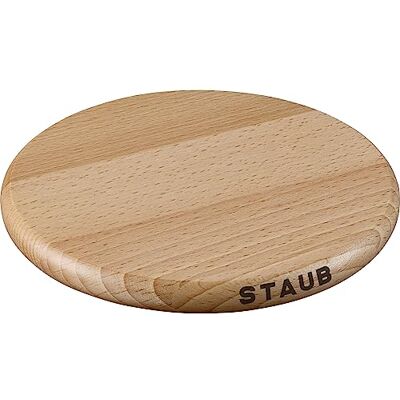 STAUB 41190732 Round Magnetic Wood Trivet, Brown STAUB 41190732 Round Magnetic Wood Trivet, Brown