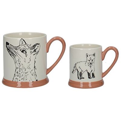 Creative Labs Into The Wild 'Little Explorers' Parent and Child Ceramic Printed Mugs 'Fox and Cub' (Set of 2) Creative Labs Into The Wild 'Little Explorers' Parent and Child Ceramic Printed Mugs 'Fox and Cub' (Set of 2)