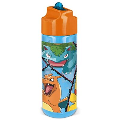 p:os 34248 Pokémon Water Bottle for Children, Transparent Bottle with Integrated Straw for Flip-Up, Approx. 540 ml, Plastic, BPA and Phthalate-Free p:os 34248 Pokémon Water Bottle for Children, Transparent Bottle with Integrated Straw for Flip-Up, Approx. 540 ml, Plastic, BPA and Phthalate-Free