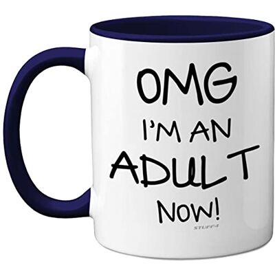Stuff4 18th Birthday Presents for Girls or Boys OMG I'm an Adult Mug, Fun Mug Gifts for Adult Son or Daughter. Perfect 18th Birthday Navy Blue Handle Great Presents 18 Year Olds from Stuff4 18th Birthday Presents for Girls or Boys OMG I'm an Adult Mug, Fun Mug Gifts for Adult Son or Daughter. Perfect 18th Birthday Navy Blue Handle Great Presents 18 Year Olds from