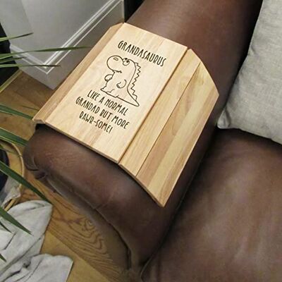 eBuyGB Grandasaurus Sofa Tray, Wooden Dinosaur Flexible Sofa Arm Tray, Grandad Birthday Gift, Present for Grandfather eBuyGB Grandasaurus Sofa Tray, Wooden Dinosaur Flexible Sofa Arm Tray, Grandad Birthday Gift, Present for Grandfather