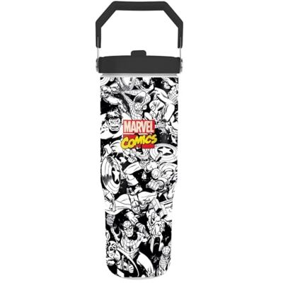 Pyramid Marvel Comics (Characters) 30oz/850ml Pitcher with Straw and Lid, Double-Walled Stainless Steel Body, Keeps Your Drink Cool, Screw Lid with PE Straw, BPA-Free, One Size Pyramid Marvel Comics (Characters) 30oz/850ml Pitcher with Straw and Lid, Double-Walled Stainless Steel Body, Keeps Your Drink Cool, Screw Lid with PE Straw, BPA-Free, One Size
