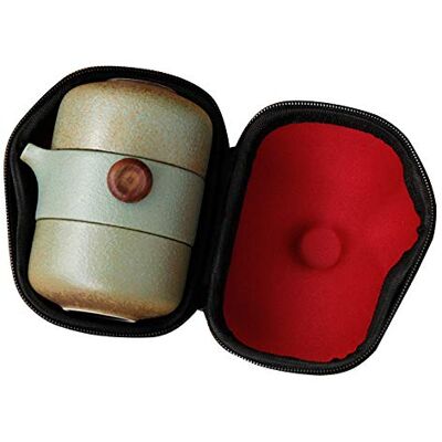 Pesfehhy Japanese-Style Ceramic Teapot Lid Bowl Teacup Handmade Portable Travel Office Tea Set-Green Pesfehhy Japanese-Style Ceramic Teapot Lid Bowl Teacup Handmade Portable Travel Office Tea Set-Green