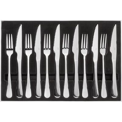 Judge Windsor 12 Piece Stainless Steel Steak Knife and Fork Set for 6 People Judge Windsor 12 Piece Stainless Steel Steak Knife and Fork Set for 6 People