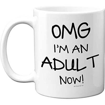 Stuff4 18th Birthday Presents for Girls or Boys OMG I'm an Adult Mug, Fun Mug Gifts for Adult Son or Daughter. Great Presents 18 Year olds from Stuff4 18th Birthday Presents for Girls or Boys OMG I'm an Adult Mug, Fun Mug Gifts for Adult Son or Daughter. Great Presents 18 Year olds from