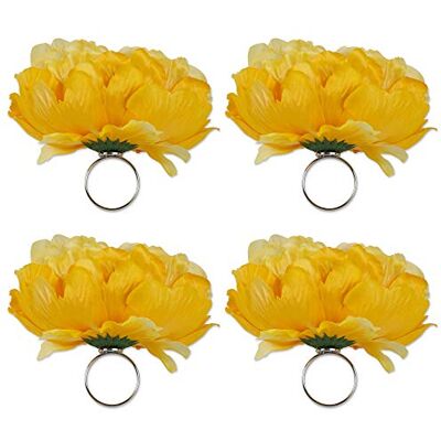 DII Napkin Rings Family Dinners, Weddings, Outdoor Parties Everyday Use, Yellow, Set of 4 DII Napkin Rings Family Dinners, Weddings, Outdoor Parties Everyday Use, Yellow, Set of 4