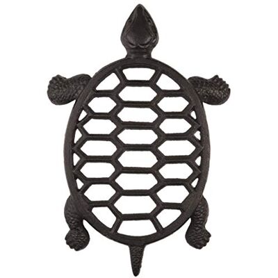 GASARÉ , Cast Iron Trivet, Metal Trivet, Turtle Decor, for Hot Dishes, Pots, Kitchen, Countertop, Dining Table, with Rubber Feet Caps, Solid Cast Iron, 12 x 9 Inches Large, Rustic Brown Finish GASARÉ , Cast Iron Trivet, Metal Trivet, Turtle Decor, for Hot Dishes, Pots, Kitchen, Countertop, Dining Table, with Rubber Feet Caps, Solid Cast Iron, 12 x 9 Inches Large, Rustic Brown Finish