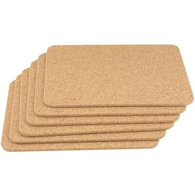 apollo THE HOUSEWARES BRAND Cork Rectangle Table Mats, Thick Non-Slip Surface Protectors, Set of 6 Corkboards, for Hot Pans Pots Dishes Coffee Tea Kettles Plants, Heat Resistant Trivet, 28x20cm apollo THE HOUSEWARES BRAND Cork Rectangle Table Mats, Thick Non-Slip Surface Protectors, Set of 6 Corkboards, for Hot Pans Pots Dishes Coffee Tea Kettles Plants, Heat Resistant Trivet, 28x20cm