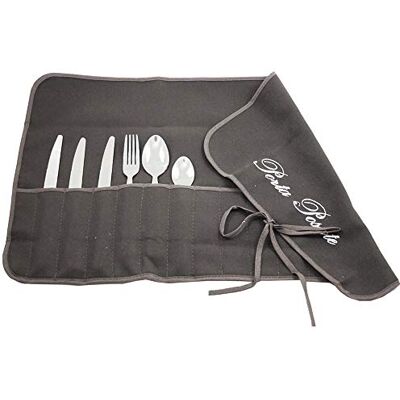MAGIE DI CASA Grey Fabric Cutlery Holder Unique MAGIE DI CASA Grey Fabric Cutlery Holder Unique
