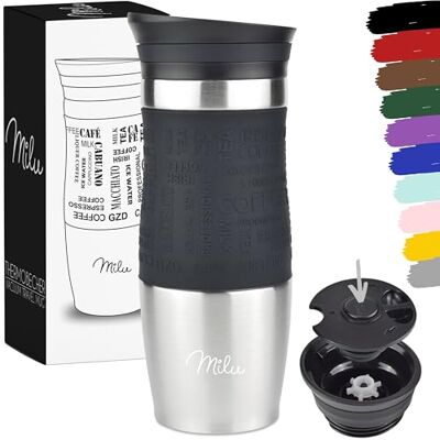 Milu Insulated Mug - Black - 0.37L Milu Insulated Mug - Black - 0.37L