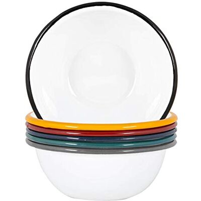 Argon Tableware - 16cm Enamel Bowls - White - Bowls Argon Tableware - 16cm Enamel Bowls - White - Bowls