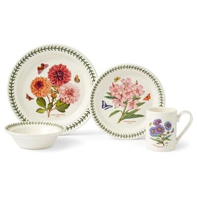 Portmeirion x Botanic Garden 4 Piece Dining Set Includes Dinner Plate, Side Plate, Bowl & Mug, Stylish and Durable for Everyday Meals or Gifting, Made in England Portmeirion x Botanic Garden 4 Piece Dining Set Includes Dinner Plate, Side Plate, Bowl & Mug, Stylish and Durable for Everyday Meals or Gifting, Made in England