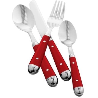 Premier Housewares 16-Piece Brasserie Cutlery Set Red Premier Housewares 16-Piece Brasserie Cutlery Set Red