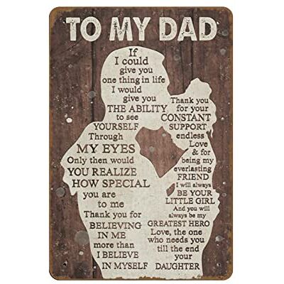 NOMELY To My Dad If I Could Give You One Thing in Life Gift for Dad from Daughter Birthday, Print Wall Art Novelty Father's Day Tin Metal Sign Plaque Bar Pub Vintage Retro Wall Decor 8x12in NOMELY To My Dad If I Could Give You One Thing in Life Gift for Dad from Daughter Birthday, Print Wall Art Novelty Father's Day Tin Metal Sign Plaque Bar Pub Vintage Retro Wall Decor 8x12in
