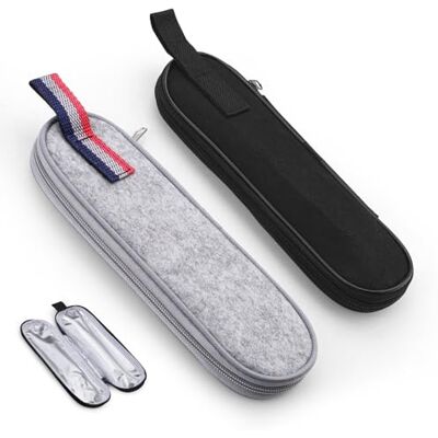 Modixun 2 Pack Utensil Travel Case Carrying Bag, Felt Cutlery Utensil Pouch Zipper Flatware Holder Portable Silverware Storage Sleeve for Chopsticks Straw Spoon Knife Fork Modixun 2 Pack Utensil Travel Case Carrying Bag, Felt Cutlery Utensil Pouch Zipper Flatware Holder Portable Silverware Storage Sleeve for Chopsticks Straw Spoon Knife Fork