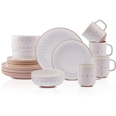 KARACA HAAG 16 Piece Kitchen Dinner Sets Plates and Bowls Set for 4 People with Mugs Glaze Ceramic Crockery, Multi Colour Dinnerware KARACA HAAG 16 Piece Kitchen Dinner Sets Plates and Bowls Set for 4 People with Mugs Glaze Ceramic Crockery, Multi Colour Dinnerware