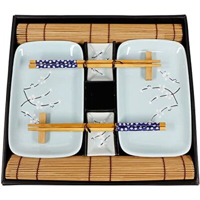 Brand - Exzact Sushi Plate Set - 10pcs - Porcelain - Elegant Design Brand - Exzact Sushi Plate Set - 10pcs - Porcelain - Elegant Design