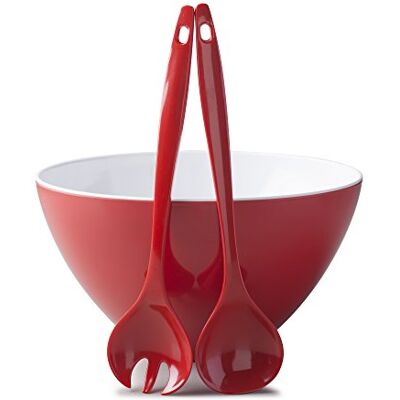 Zeal - Melamine Salad Bowl & Servers Set - Red Zeal - Melamine Salad Bowl & Servers Set - Red