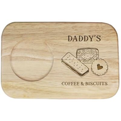 eBuyGB Engraved Daddy's Coffee & Biscuits Serving Board Wood Coffee Treat Board, Gifts for Dad, Daddy, Dada, Papa Birthday Gifts for Dad eBuyGB Engraved Daddy's Coffee & Biscuits Serving Board Wood Coffee Treat Board, Gifts for Dad, Daddy, Dada, Papa Birthday Gifts for Dad