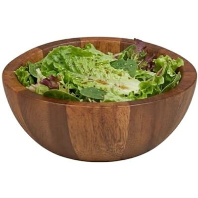 Tala Lacquered Acacia Large Salad Bowl, 25cm Wooden Serving Bowl, 25x25x10cm, Durable Natural Acacia with Lacquered Finish, Ideal for Salads, Fruit, Pasta & Sharing Tala Lacquered Acacia Large Salad Bowl, 25cm Wooden Serving Bowl, 25x25x10cm, Durable Natural Acacia with Lacquered Finish, Ideal for Salads, Fruit, Pasta & Sharing