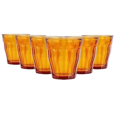 Duralex Picardie Amber Glasses Set - 250ml, 6 Units Duralex Picardie Amber Glasses Set - 250ml, 6 Units