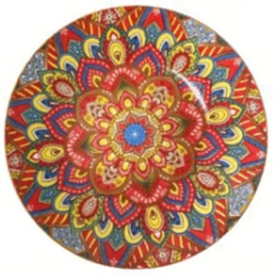 CAZSTYK Ethnic Underglaze Ceramic Tableware Plate, 8 inch Shallow pan Patterned Ceramic Dinnerware Piece with Glossy Underglaze Finish for Rice, Side Dishes, and Serving CAZSTYK Ethnic Underglaze Ceramic Tableware Plate, 8 inch Shallow pan Patterned Ceramic Dinnerware Piece with Glossy Underglaze Finish for Rice, Side Dishes, and Serving