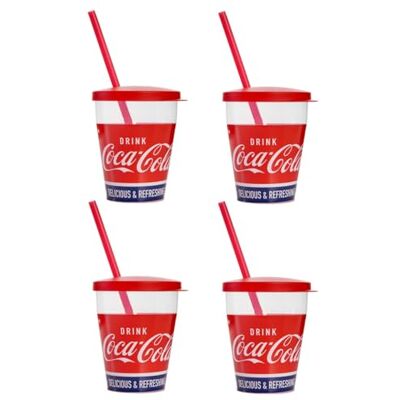 Coca-Cola Plastic Cup Set 4 - Drinkware Set Coca-Cola Plastic Cup Set 4 - Drinkware Set