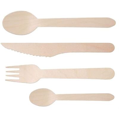 RHTrading 200pcs Wooden Cutlery Set Disposable Biodegradable Wood Eco Friendly for Picnic Party 50 Forks, 50 Knives, 50 Teaspoons, 50 Tablespoons RHTrading 200pcs Wooden Cutlery Set Disposable Biodegradable Wood Eco Friendly for Picnic Party 50 Forks, 50 Knives, 50 Teaspoons, 50 Tablespoons