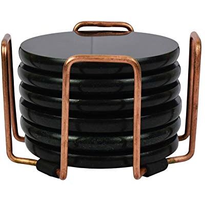 Marbco Black Granite Round Stone Coasters Polished Best Granite Stone Coasters with a fine Color and Solid Build Material Set of 4 (Set of 6) Marbco Black Granite Round Stone Coasters Polished Best Granite Stone Coasters with a fine Color and Solid Build Material Set of 4 (Set of 6)