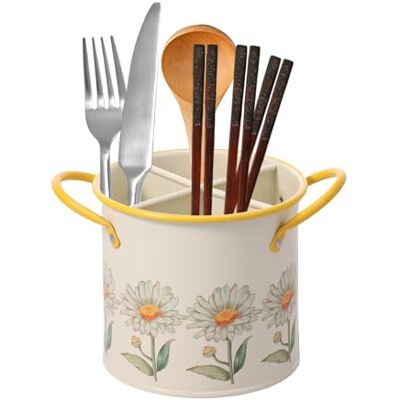 NZWBSHSSP Kitchen Utensil Holder 4-Compartment Cutlery Holder Metal Farmhouse Countertop Silverware Organizer Decorative Kitchen Tableware Organization for Spoons Forks Chopsticks Spatula Kitchenware(Flower) NZWBSHSSP Kitchen Utensil Holder 4-Compartment Cutlery Holder Metal Farmhouse Countertop Silverware Organizer Decorative Kitchen Tableware Organization for Spoons Forks Chopsticks Spatula Kitchenware(Flower)