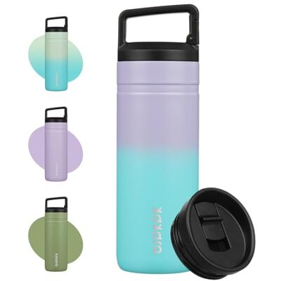 BJPKPK Insulated Water Bottle with 2 Lids,600ml Double Wall Stainless Steel Vacuum Tumbler Travel Coffee Mug,Wide Mouth Thermal Cup,Lavender Green BJPKPK Insulated Water Bottle with 2 Lids,600ml Double Wall Stainless Steel Vacuum Tumbler Travel Coffee Mug,Wide Mouth Thermal Cup,Lavender Green