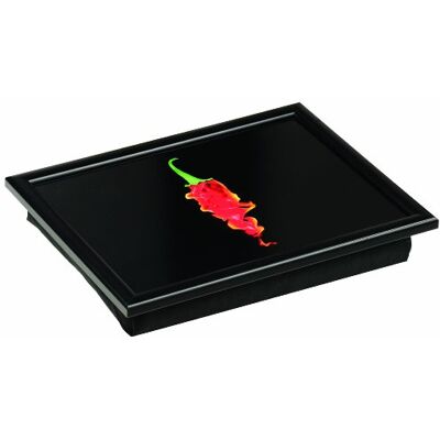 Premier Housewares Flaming Chilli Lap Tray, Black, H6 x W44 x D34cm Premier Housewares Flaming Chilli Lap Tray, Black, H6 x W44 x D34cm