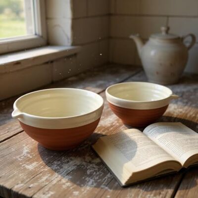 Dexam Porto Terracotta Ribbed Large Mixing Bowl Stone Dexam Porto Terracotta Ribbed Large Mixing Bowl Stone